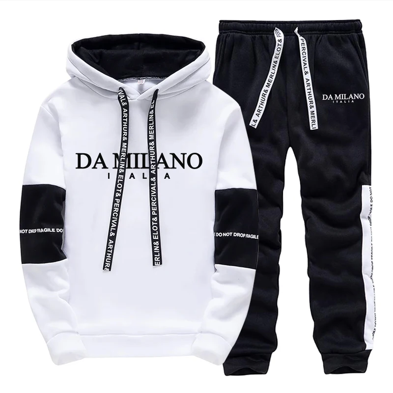 Men'S Fashion Clothing - Black White Autumn Winter Men's Tracksuit