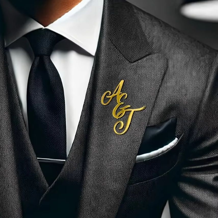 Men'S Fashion For Wedding - Custom Monogram Initial Name Stainless Steel