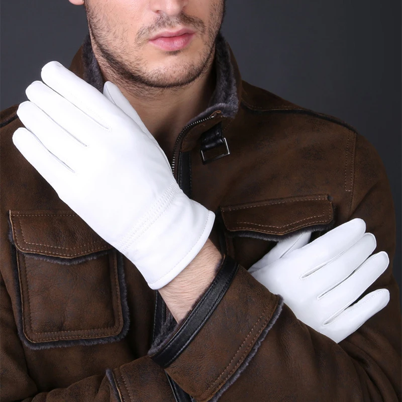 2025 Winter Genuine Leather Wh - Driving Gloves Leather 评论和价格