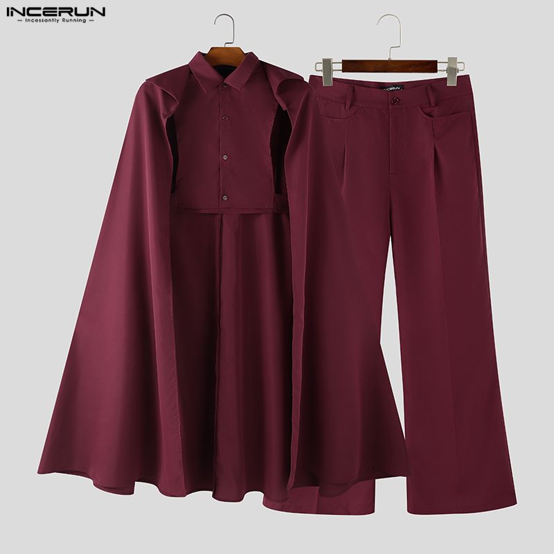 INCERUN Men Sets Solid Color L - Men'S Fashion Color 评论和价格