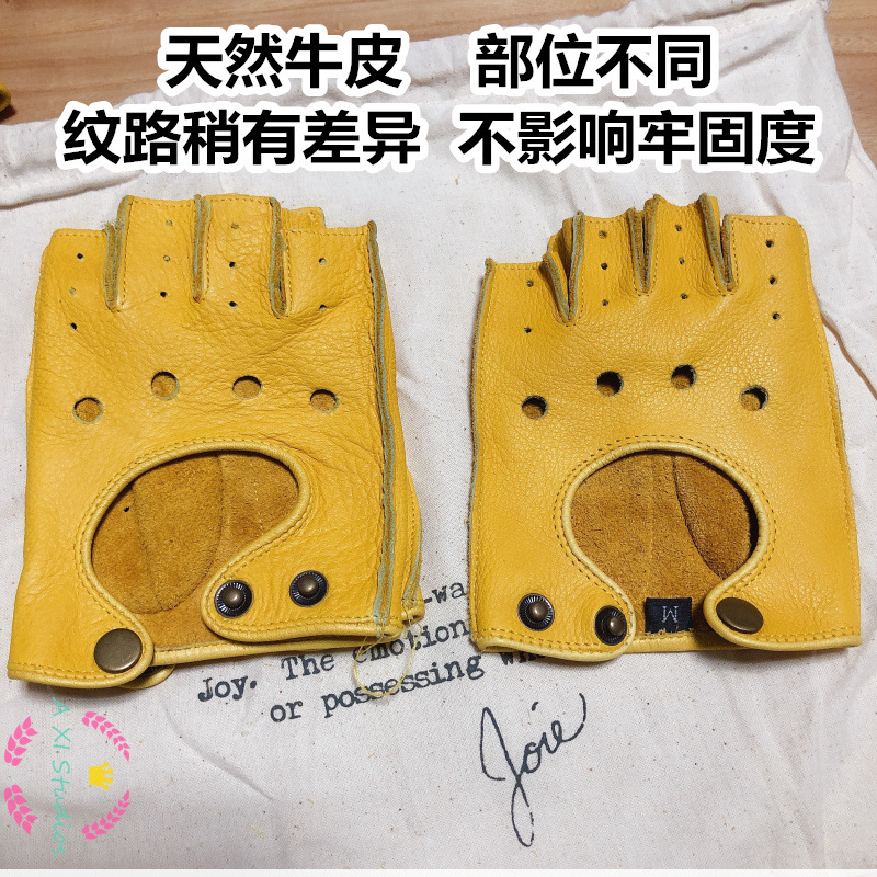 Motorcycle Retro Locomotive Ri - Driving Gloves Leather 评论和价格