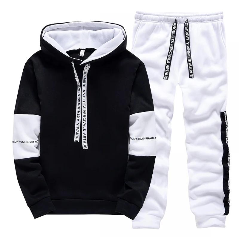 Black White Men's Tracksuit Fa - Men'S Fashion Clothing 评论和价格