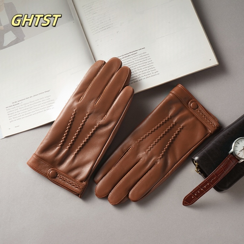 2025 New Men Winter Genuine Le - Driving Gloves Leather 评论和价格