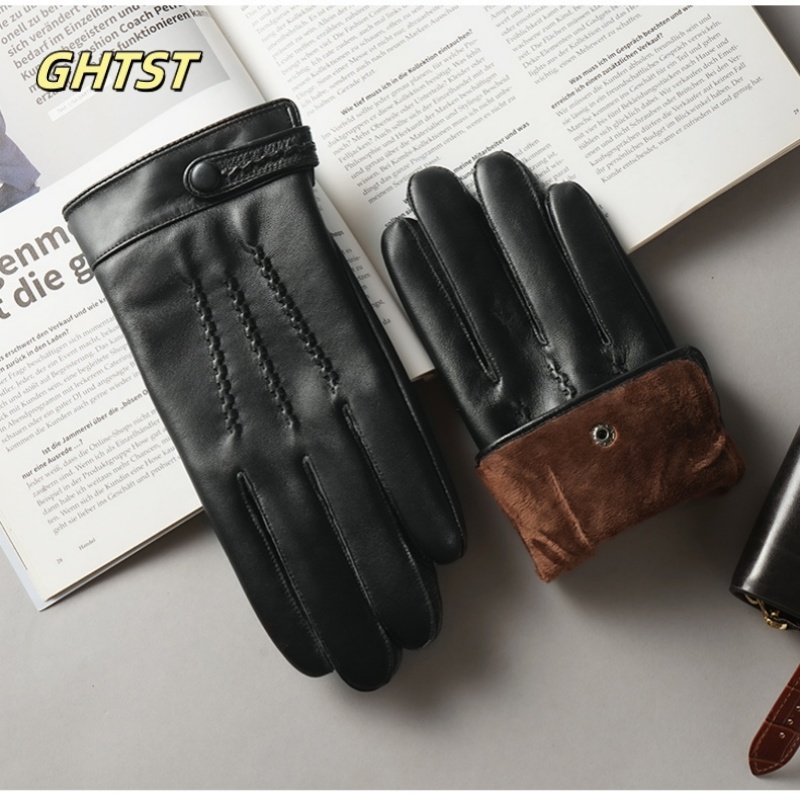 2025 New Men Winter Genuine Le - Driving Gloves Leather 评论和价格