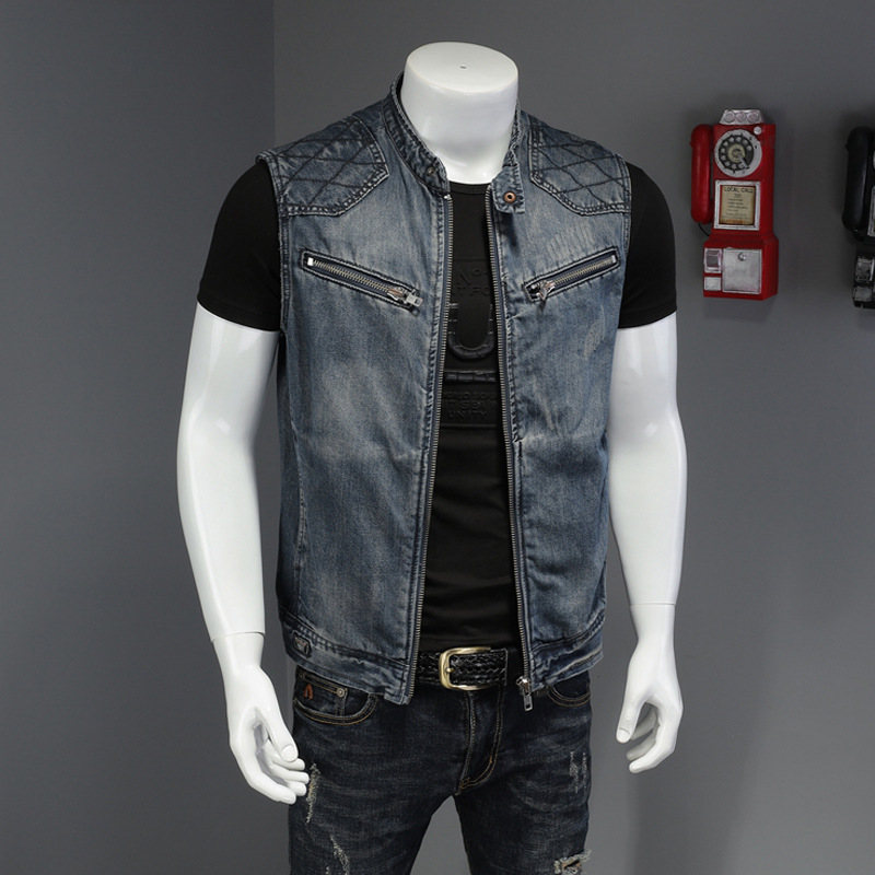 2026 Men Motorcycle Biker Deni - Men'S Fashion Vest With Jeans 评论和价格