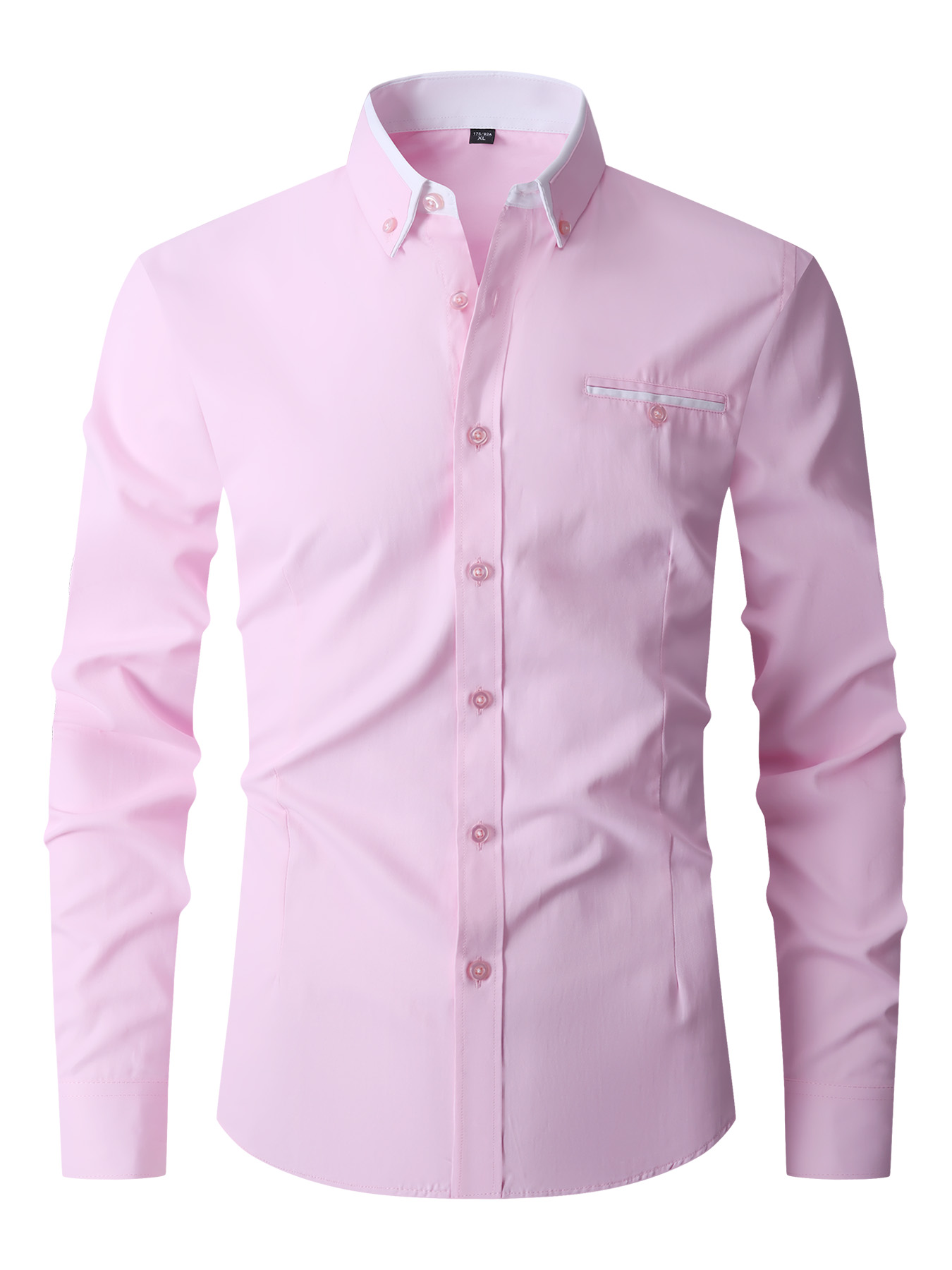 Men Formal Shirt Long Sleeve O - Men'S Fashion Color 评论和价格