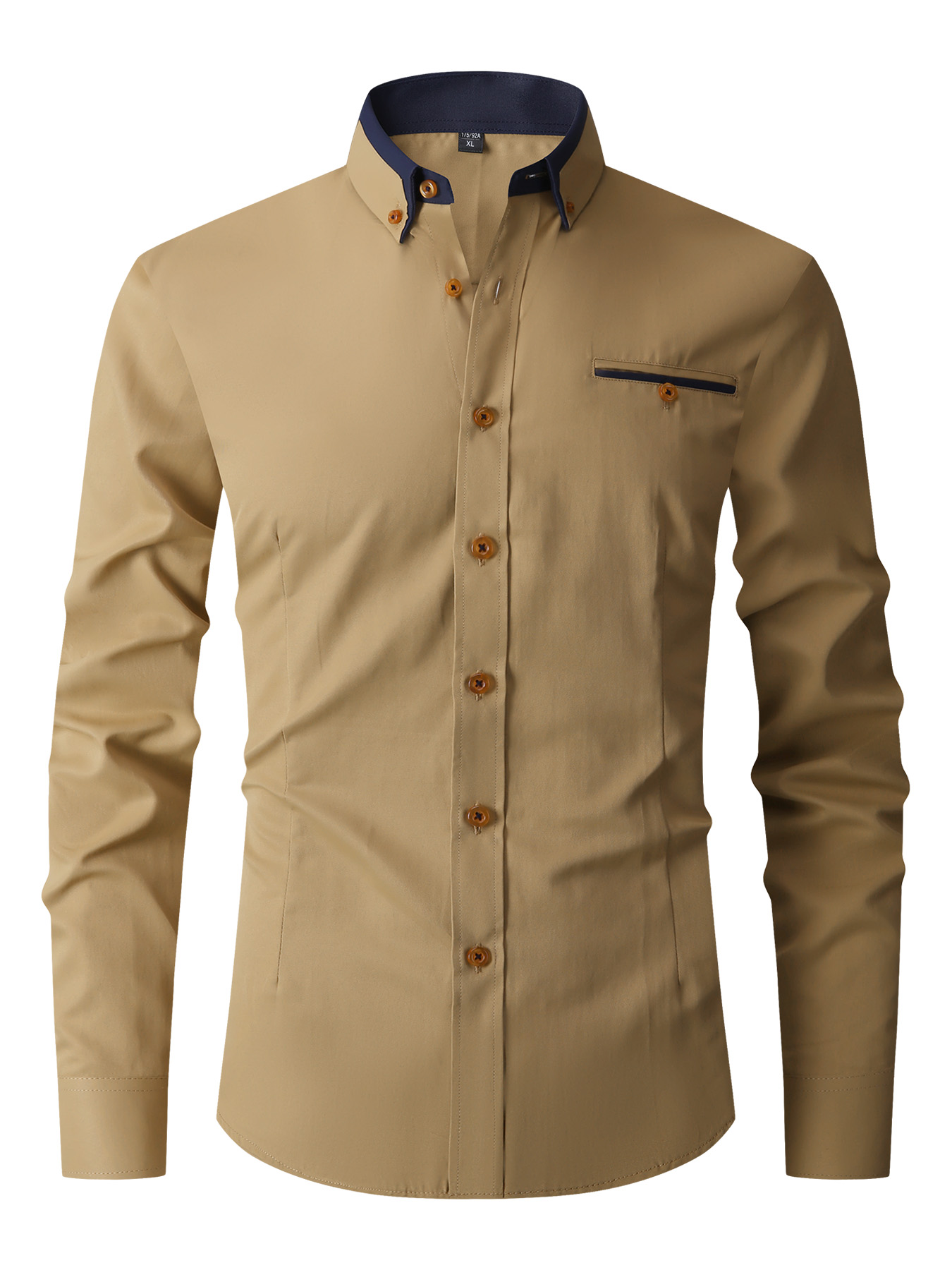 Men Formal Shirt Long Sleeve O - Men'S Fashion Color 评论和价格