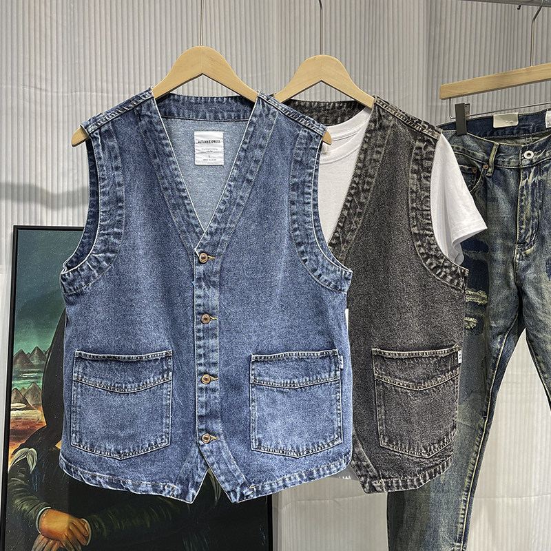 Men Japanese Streetwear Citybo - Men'S Fashion Vest With Jeans 评论和价格