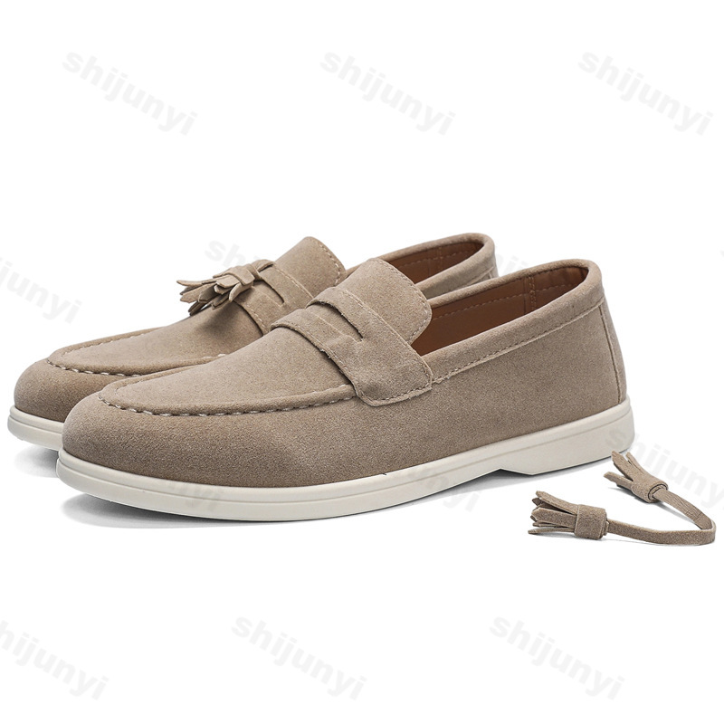 Men Flat Loafers Frosted Suede - Men'S Fashion For Wedding 评论和价格