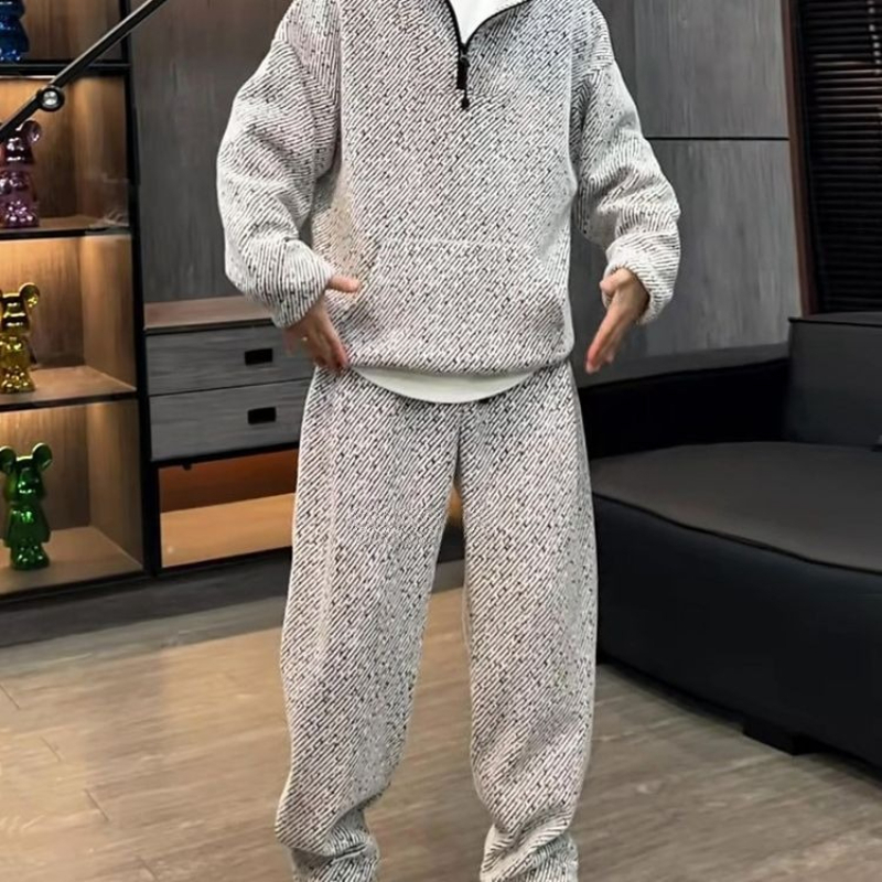 Men Striped Hoodie Set Thick F - Mens Fashion Casual Outfits 评论和价格