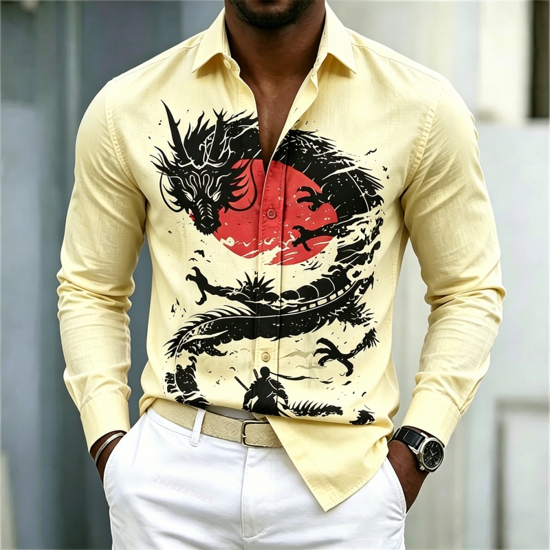 2026 New Men's Shirt White Bla - Mens Fashion Casual Outfits 评论和价格