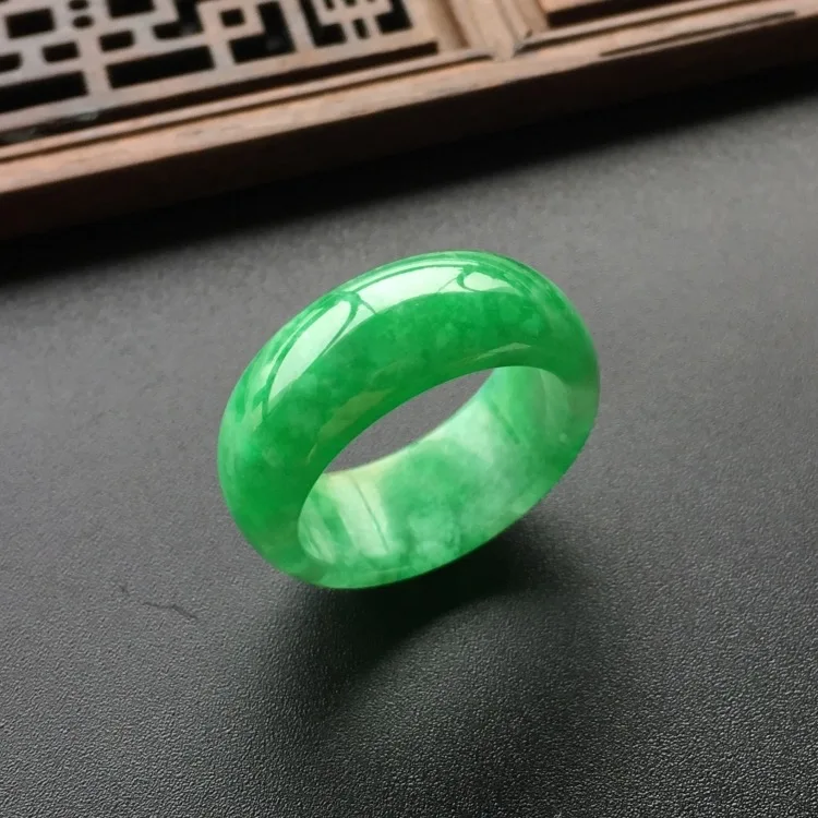 Natural Green Jade Ring Jadeit - Men'S Fashion For Wedding 评论和价格