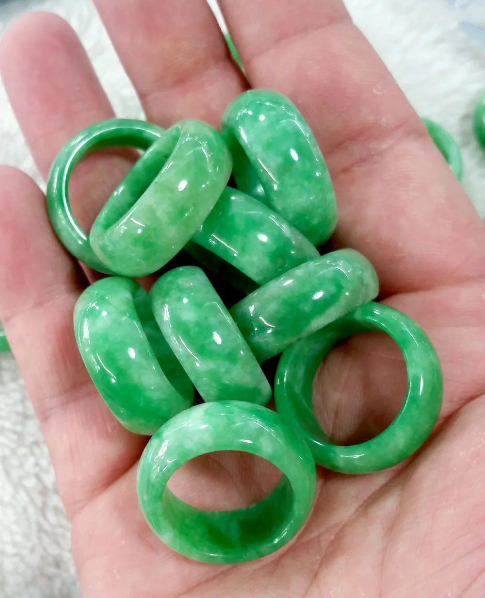 Natural Green Jade Ring Jadeit - Men'S Fashion For Wedding 评论和价格