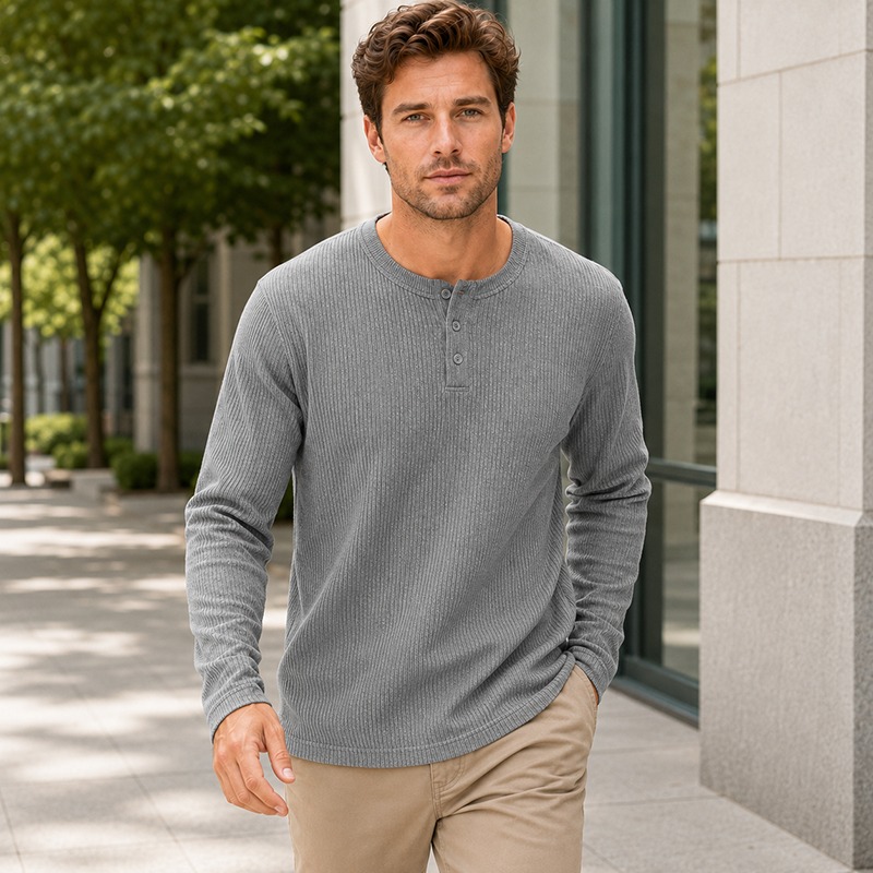 Men's Simple Fashion Long‑Slee - Men'S Fashion Color 评论和价格