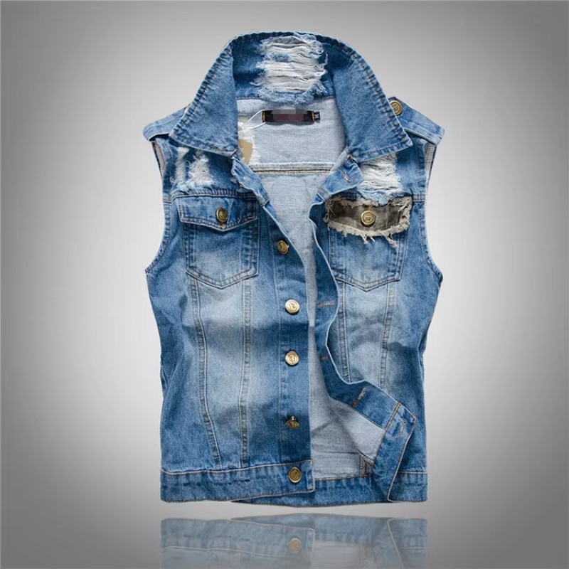 Men Slim Denim Vests Jackets W - Men'S Fashion Vest With Jeans 评论和价格