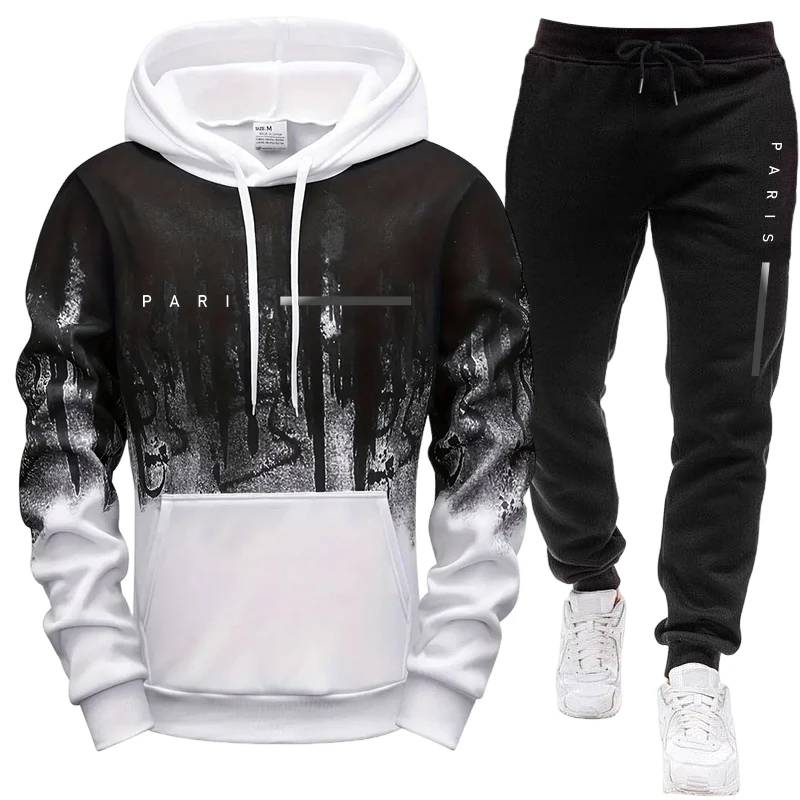 Men's Set/Hoodie/Pants Paris N - Mens Fashion Casual Outfits 评论和价格