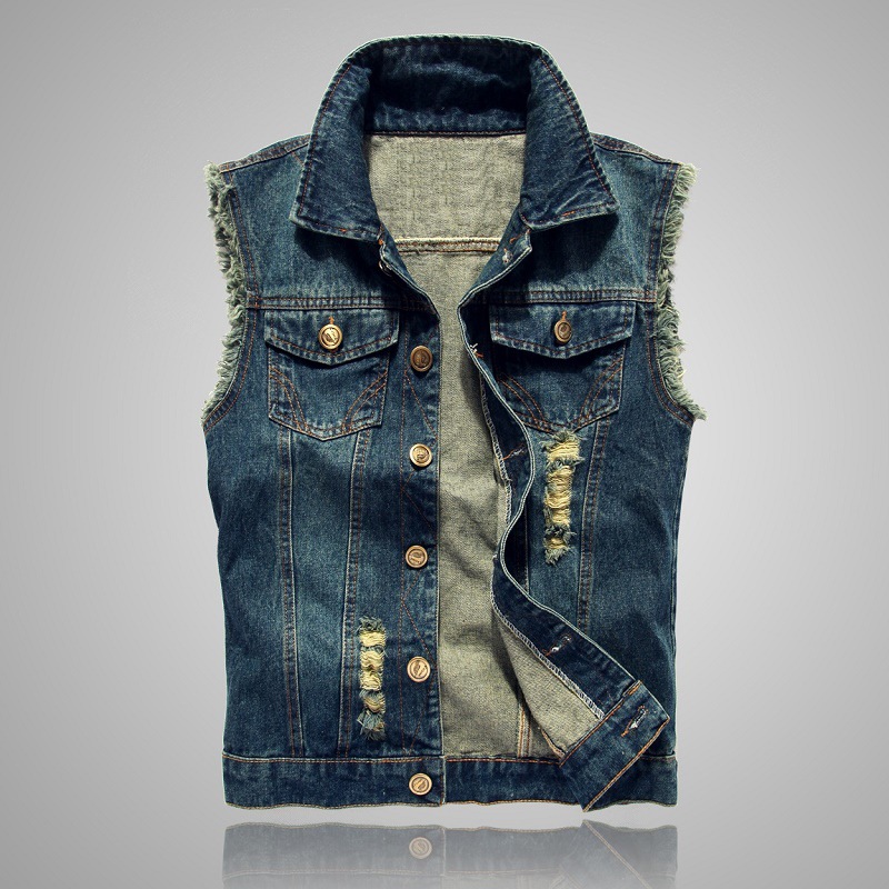 New Fashion Men Ripped Denim W - Men'S Fashion Vest With Jeans 评论和价格