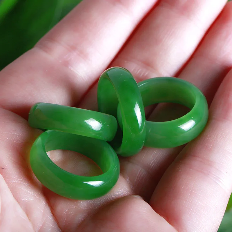 Natural Green Hetian Jade Ring - Men'S Fashion For Wedding 评论和价格
